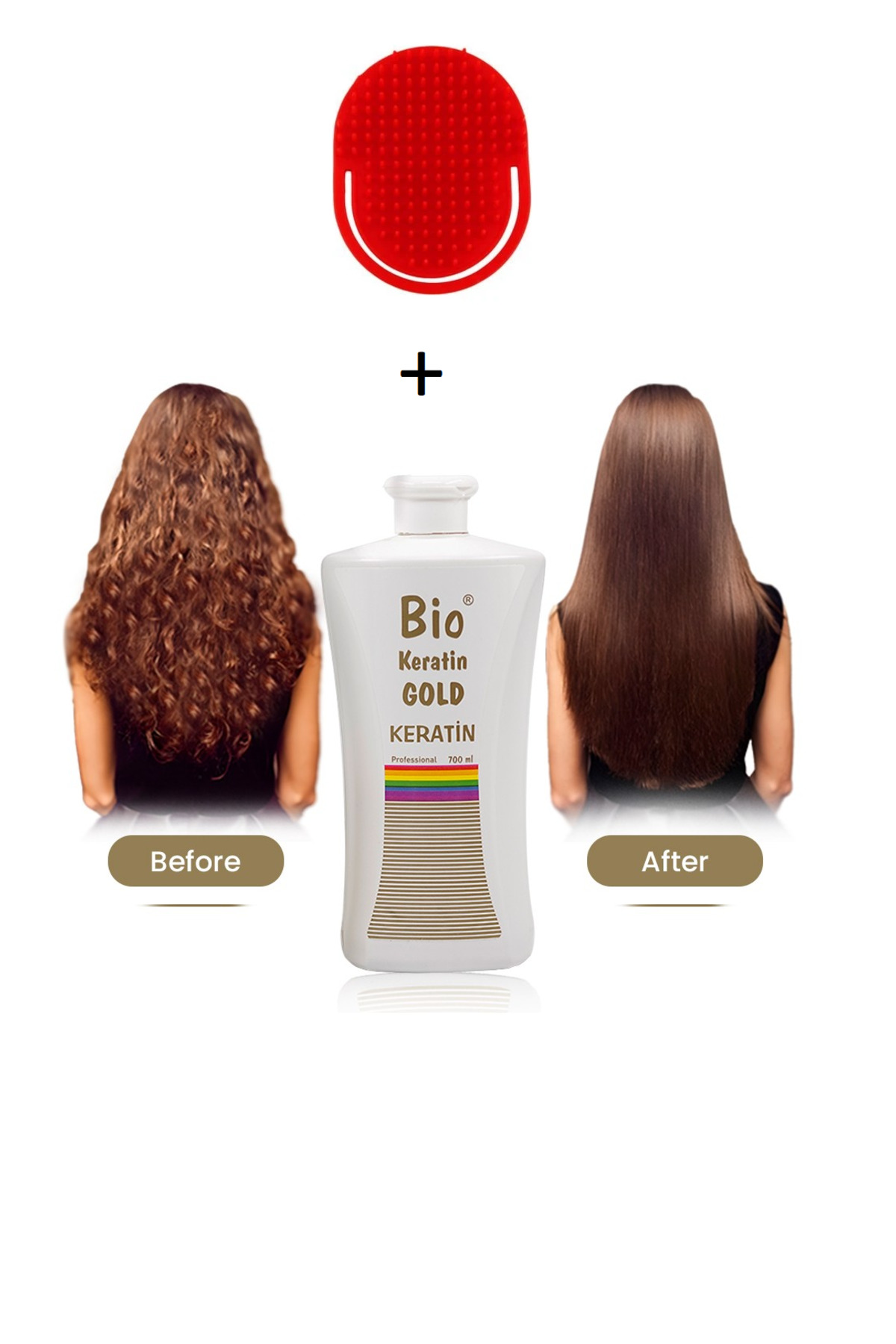 Bio Keratin Gold Brezilya Fönü Keratini 700 ml + Yıkama Tarağı Hediyeli — 8681546031073-2
