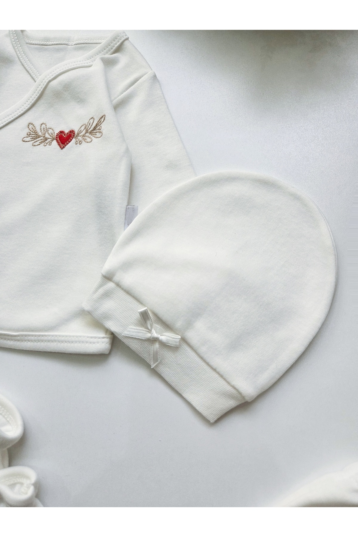 GizaKids %100 Pamuk Kız Bebek Yenidoğan 5 Parça Hastane Çıkışı Set / Zıbın Set fotoğrafı 5 (önizleme)