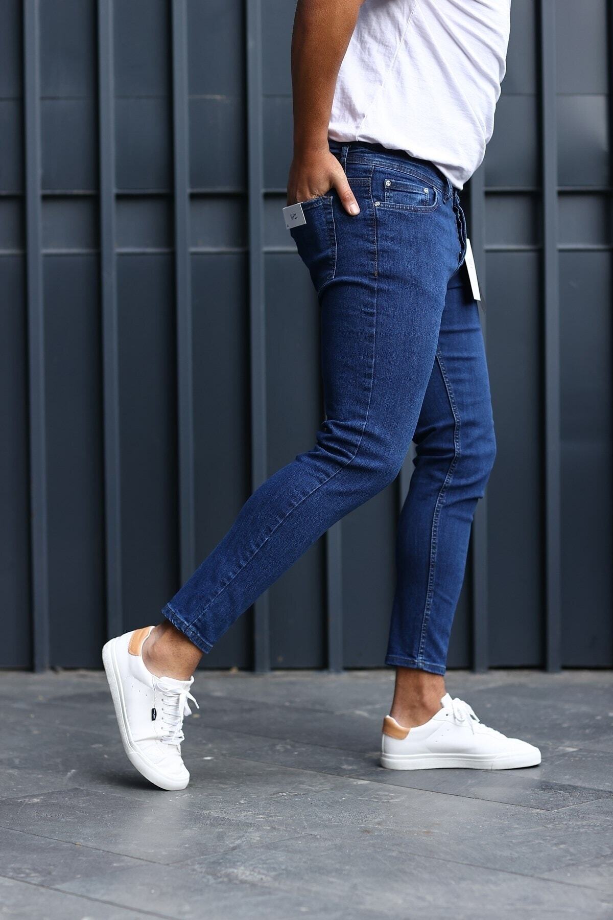Erkek Slimfit Lacivert Kot Pantolon Class — آبی CLASS09 — تصویر 4 از 5
