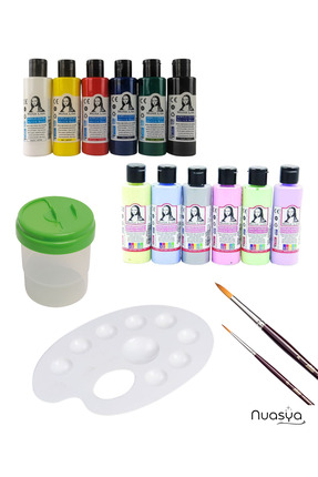 Südor Mona Lisa 12x70 ml Akrilik Boya Seti (Normal + Chalky) – Fırça, Palet v...
