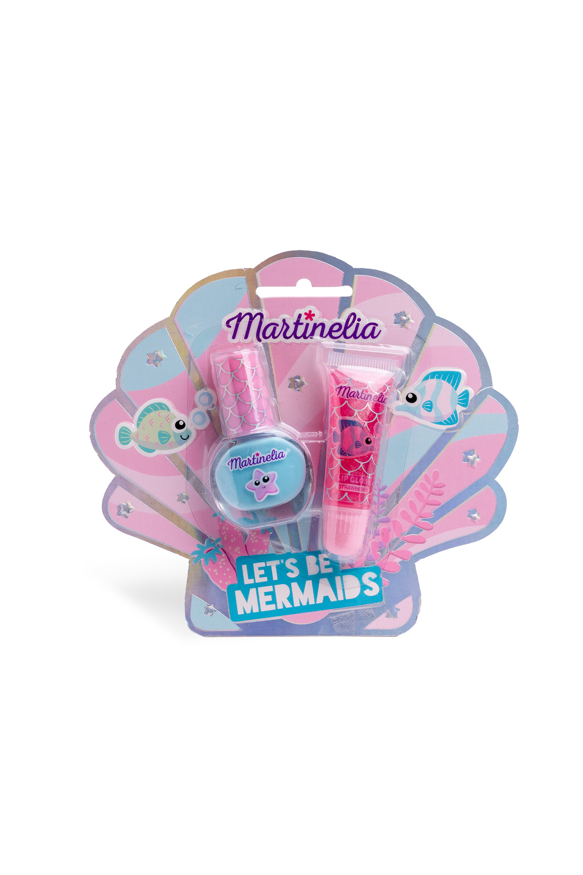 Martinelia Let's Be Mermaids Kız Çocuk İkili Su Bazlı Oje ve Dudak Parlatıcısı Seti