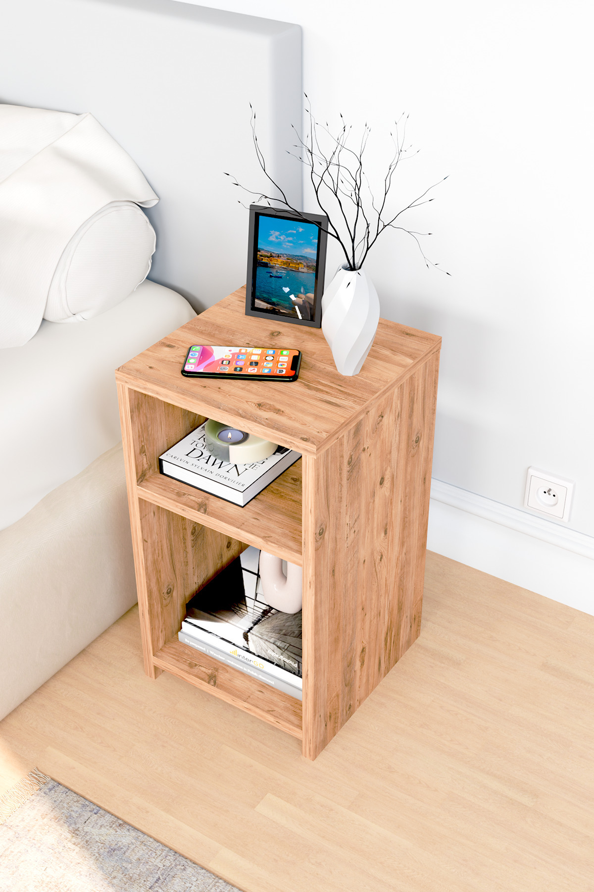 Core Side Table, Nightstand, Coffee Table with Shelf