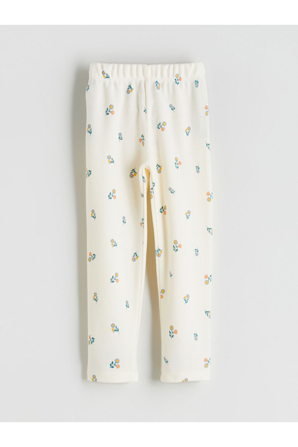 LC Waikiki Ekru Beli Lastikli Çiçekli Kız Çocuk Tayt fotoğrafı 2 (önizleme)