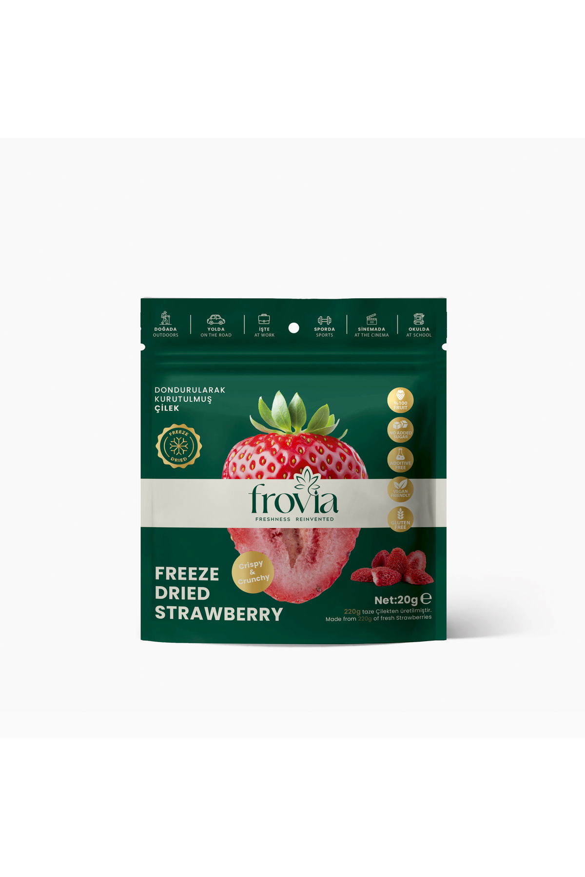 Frovia Freeze Dried Çilek | Dondurularak Kurutulmuş Çilek | %100