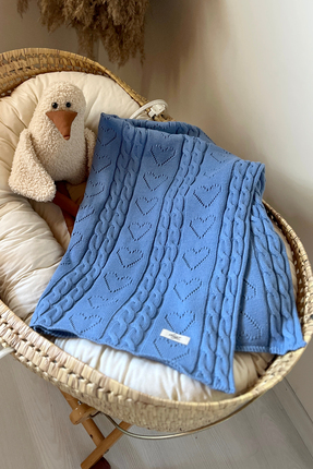 Digz fashion %100 Organic Cotton (GOTS) Mavi Bebek Battaniyesi