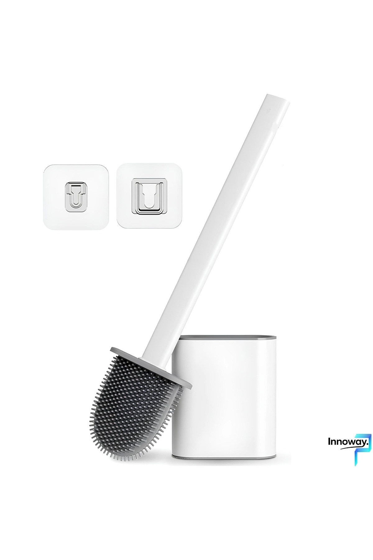Innoway Silikon Tuvalet Fırçası – Hijyenik Su Tutmayan Wc Fırçası, Duvara Monte Klozet Temizlik Fırçası