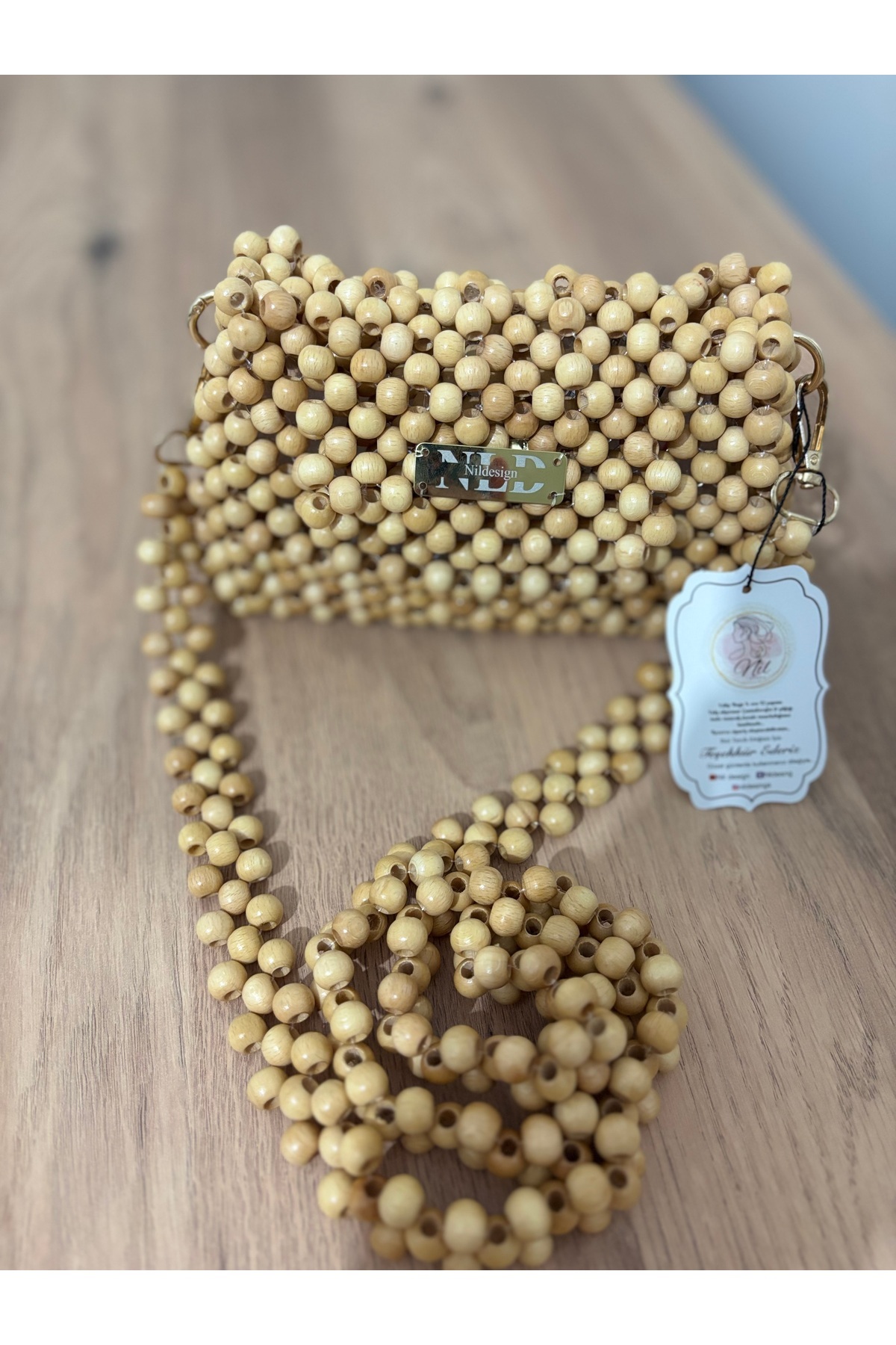 Nildesign Ahşap çanta kare