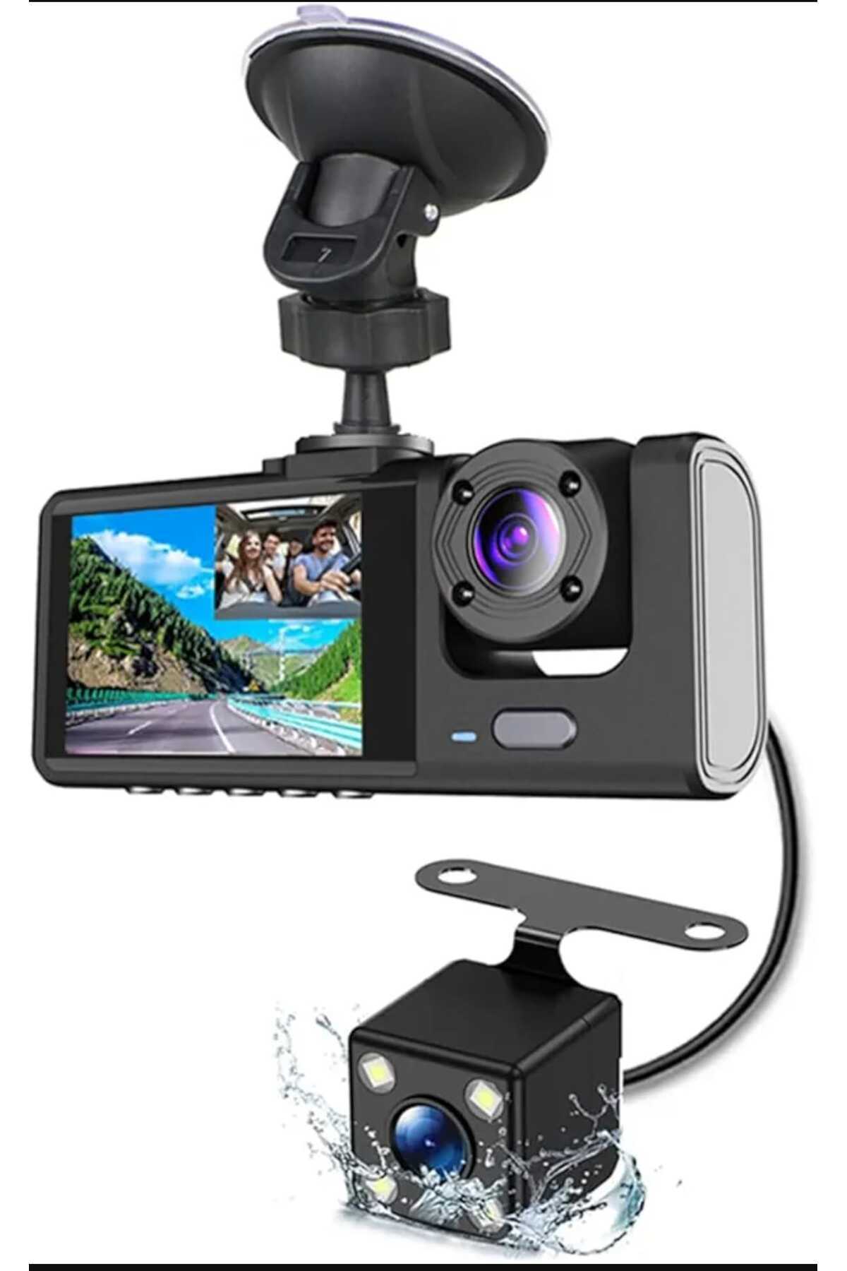 güzelşehir züccaciye evinizin ihtiyaç merkezi Araç Içi Kamera 3 Kameralı (Yol + Araç Içi+ Arka Görüş) Fhd Video Kayıt Mikrofonlu