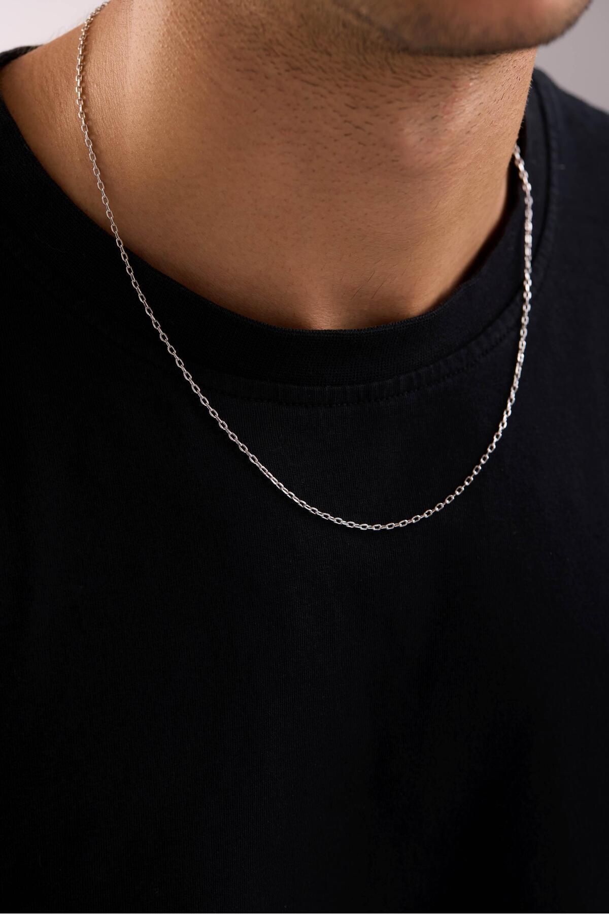 Tufanlar Kuyumculuk 14 Ayar Forse Beyaz Zincir Erkek Altın Kolye