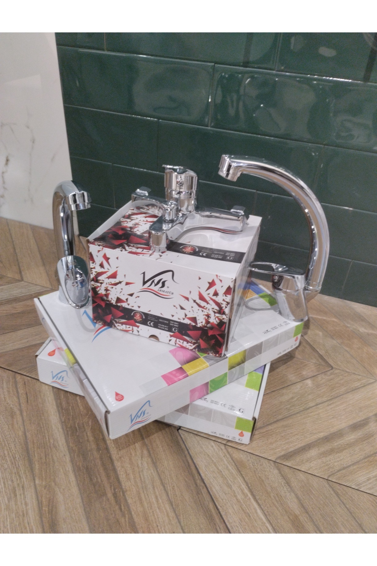 VNS ARMATÜR Lavabo Eviye Banyo Batarya Takım 3lü Set