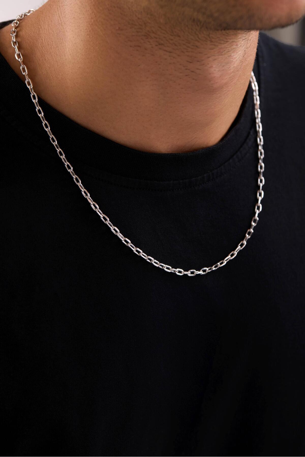 Tufanlar Kuyumculuk 14 Ayar Ataç Beyaz Zincir Erkek Altın Kolye