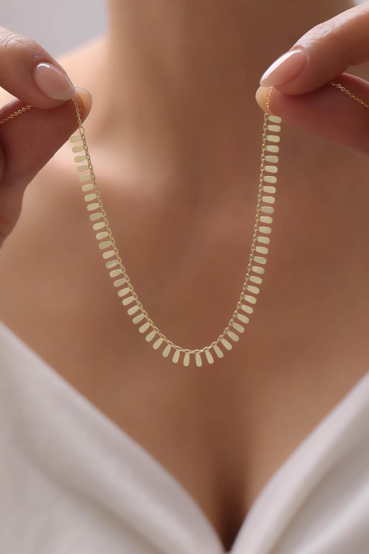 Tufanlar Kuyumculuk 14 Ayar Pullu Sallantılı Altın Kolye