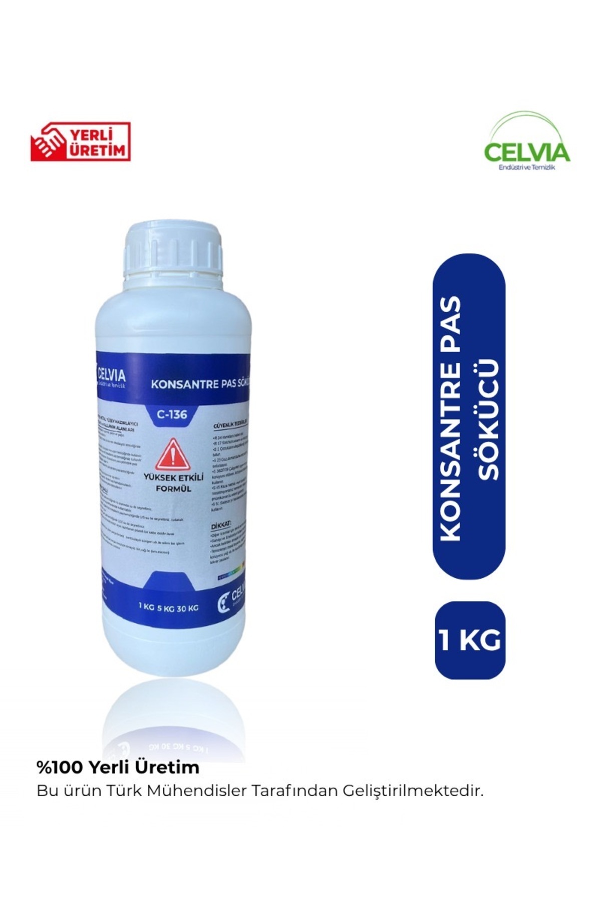 CELVIA Temizlik Pas Sökücü Konsantre kuvvetli C-136 1 Kg