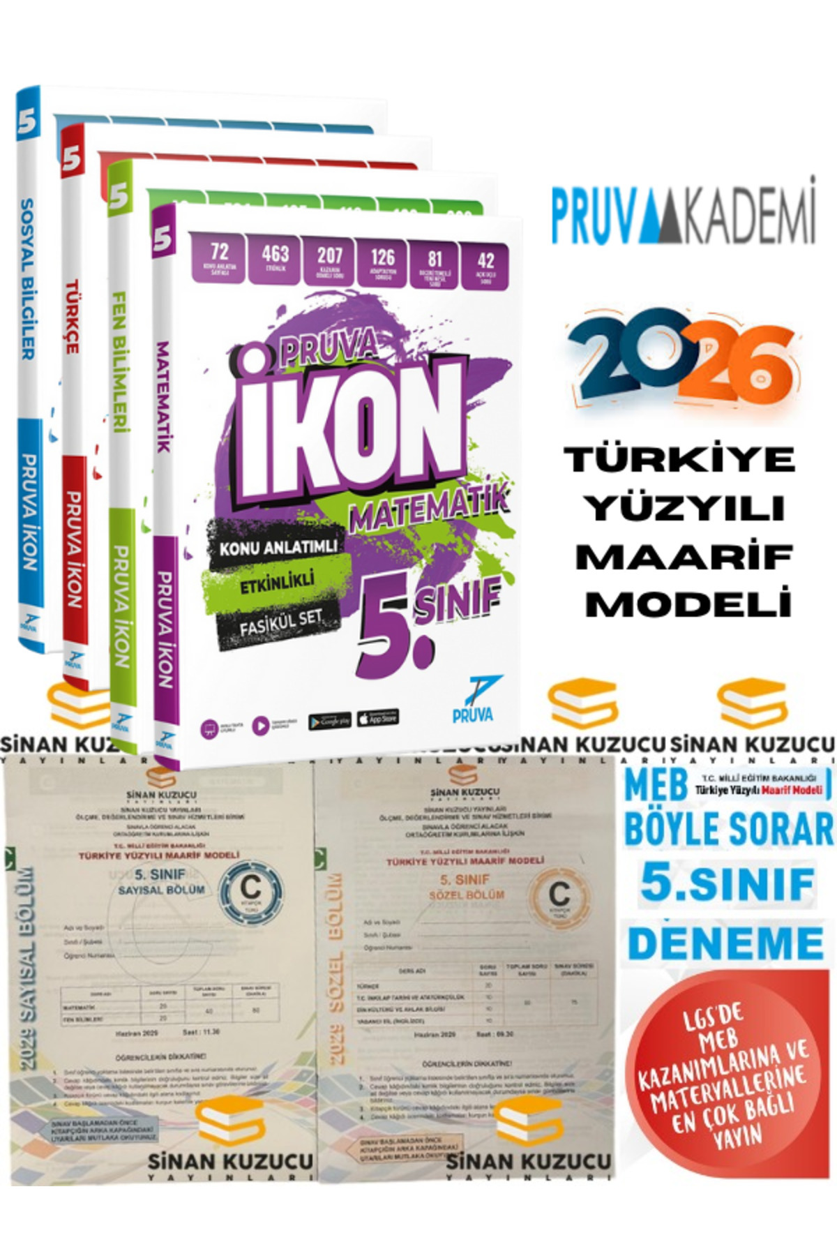 Pruva Akademi 5. Sınıf İkon 4'LÜ SET Sinan Kuzucu Türkiye Geneli