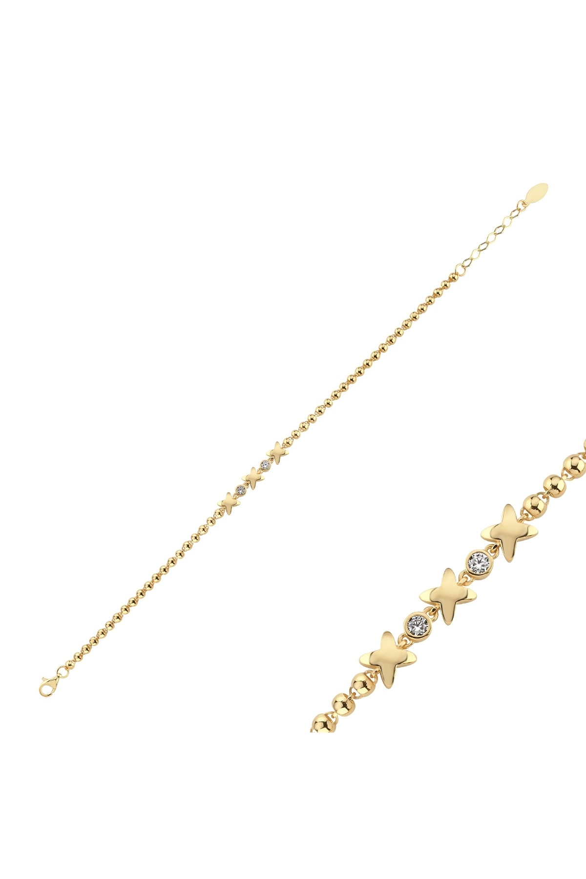 Aypa Mücevher 14 Ayar Çiçek Motifli Top Bileklik