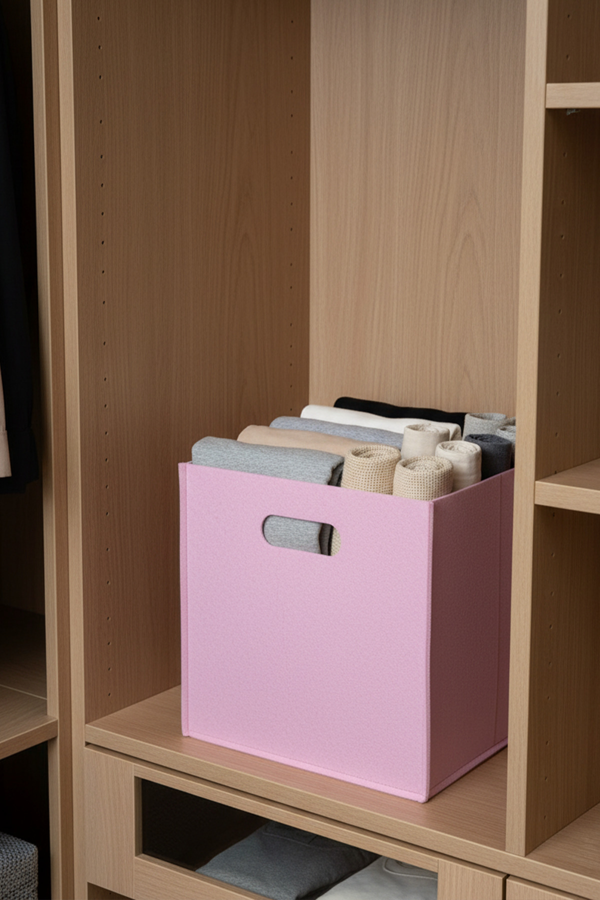 YUNUSOĞLU HOME Çok Amaçlı Kullanım %100 Keçe Organizer Sepet Çocuk Odası Dolap Içi Organizer fotoğrafı 3 (önizleme)