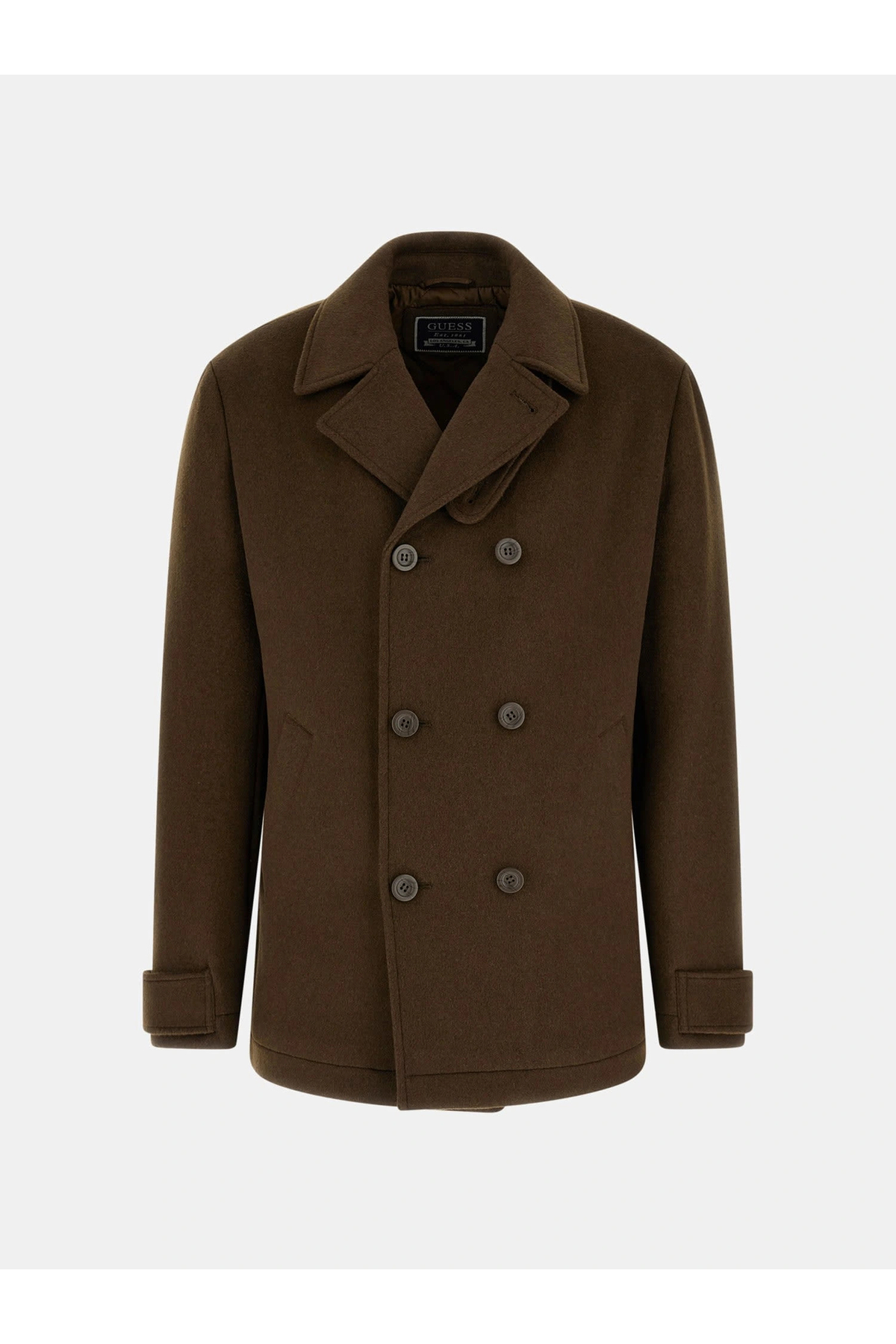 Guess Peacoat Erkek Kahverengi Yün Karışımlı Kaban M5BL2JW2242-A12G