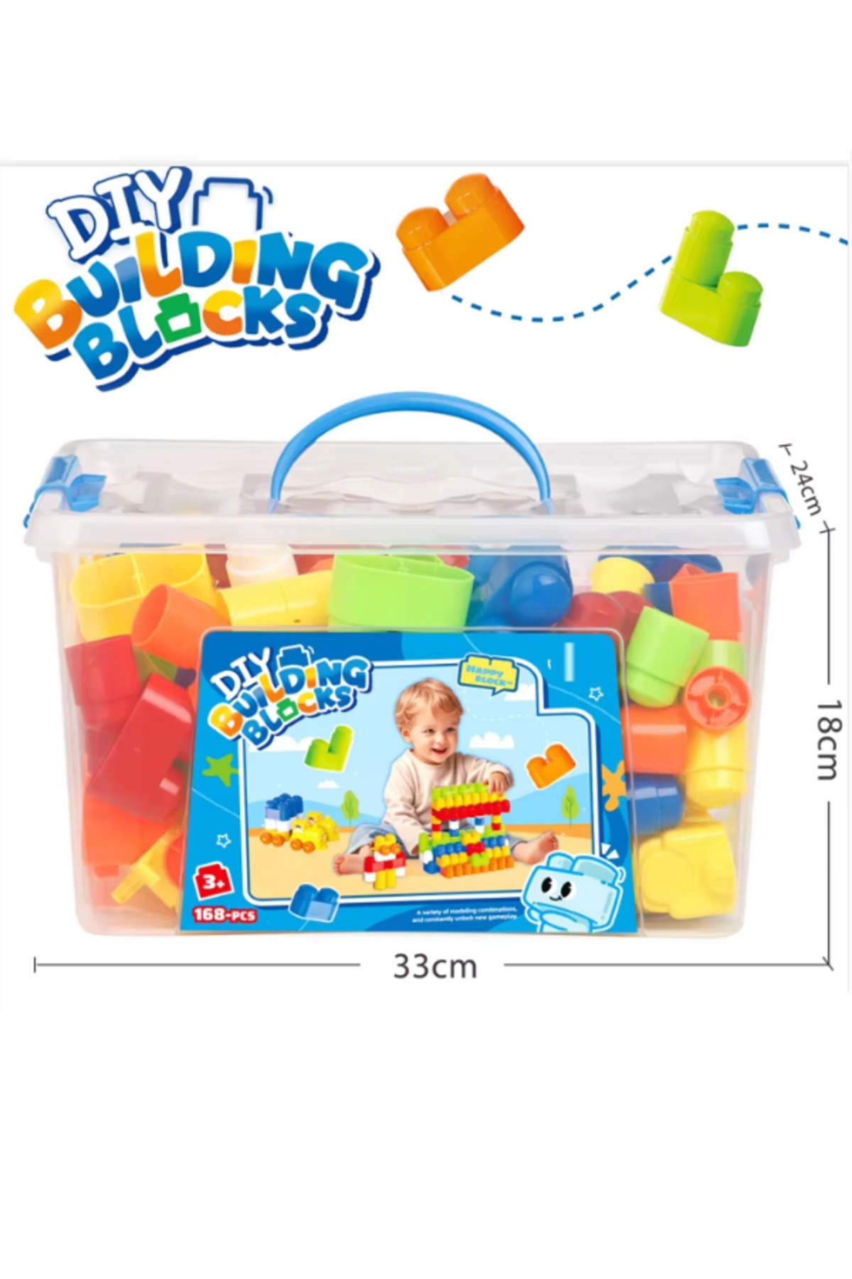 مجموعه بلوک‌های رنگی ساختنی برای کودکان (۶۲ تکه) – اسباب‌بازی آموزشی برای پسران و دختران همراه با جعبه نگهداری