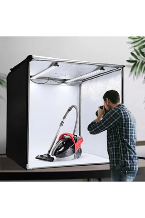 Renvox LED Işıklı 80x80 CM Ürün Çekim Çadırı - Profesyonel Fotoğraf Stüdyo Ku...