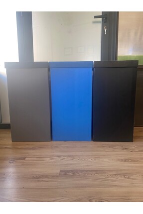 İzge SIFIR ATIK KUTUSU (GRİ-MAVİ-SİYAH) 6LI PAKET HER RENKTEN İKİ ADET VARDIR