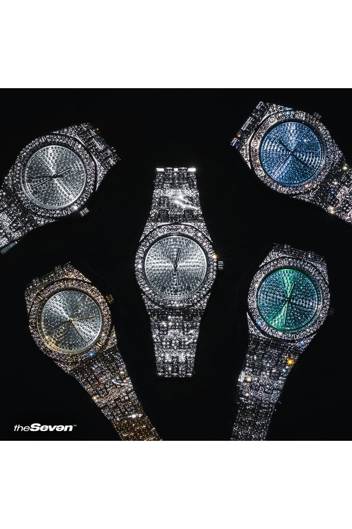 The Seven Jewellery  Iced Out Erkek Saat - Görsel 5