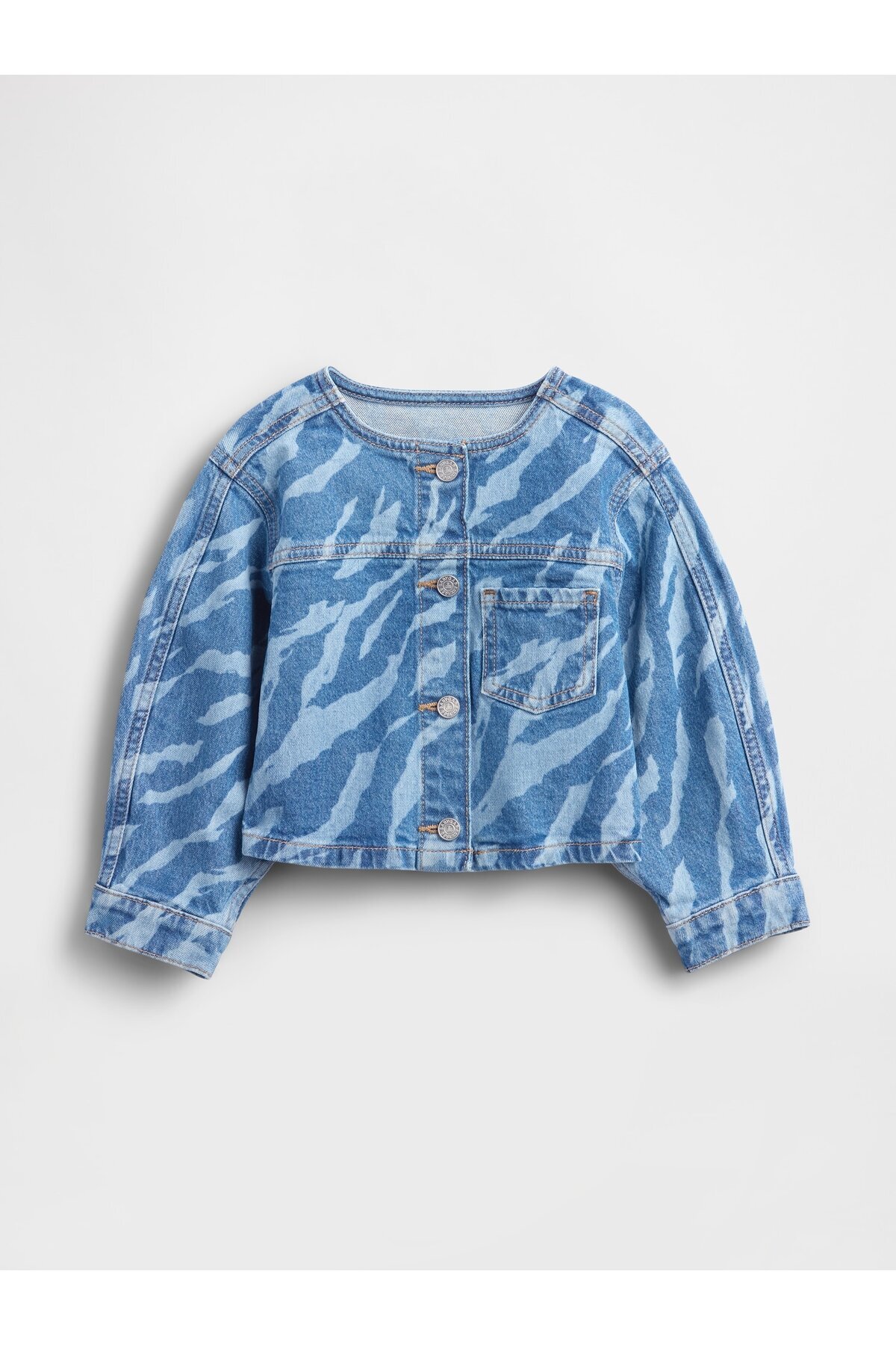 GAP Kız Bebek Mavi Denim Ceket fotoğrafı 4 (önizleme)