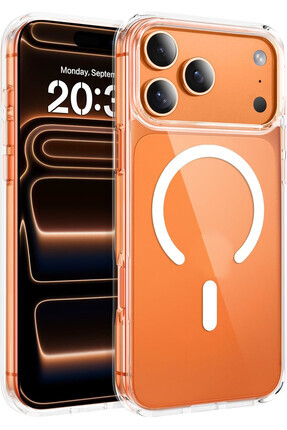 CaseHub Apple iPhone 17 Pro Max Kılıf Magsafe Şeffaf Kılıf Kablosuz Şarj Özel...