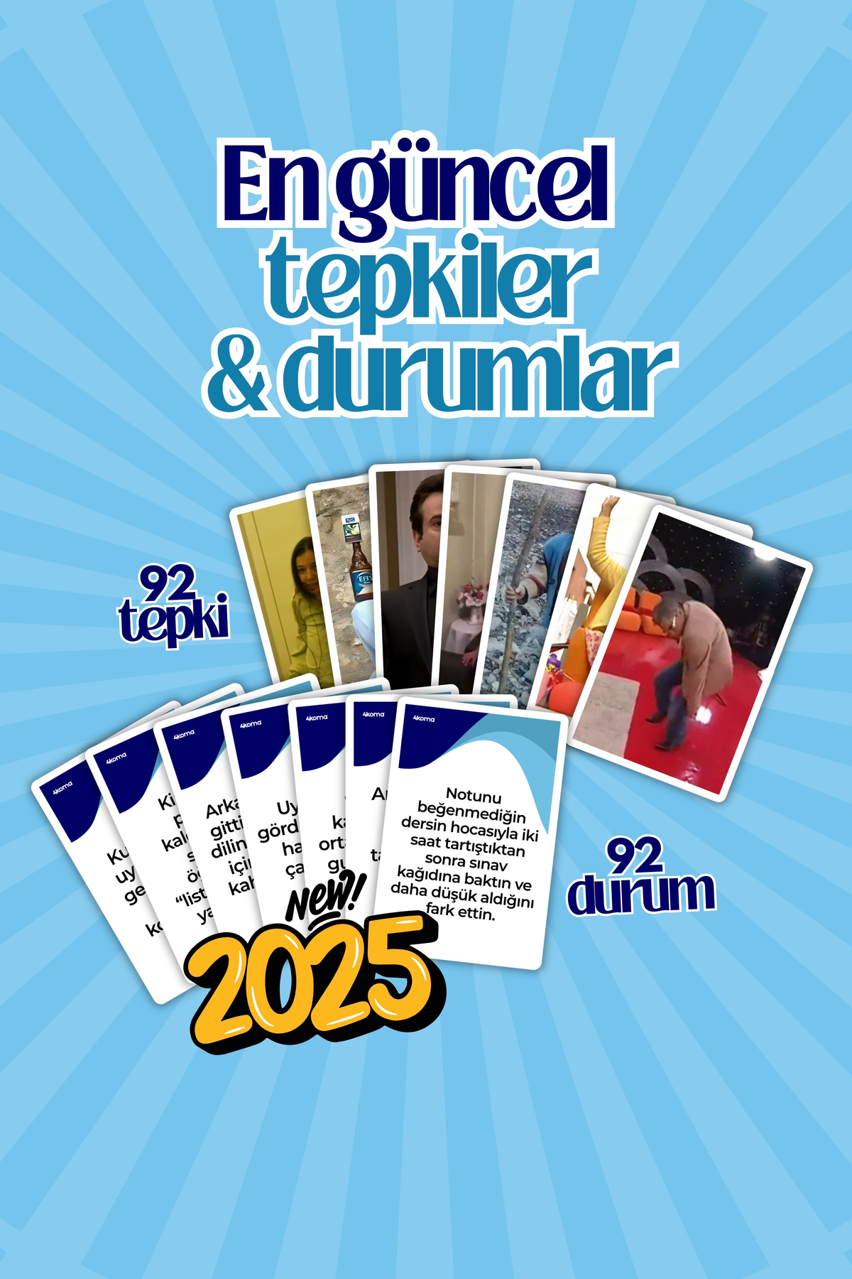 4koma Moodunu Salla Geniş Paket -Komik Eğlenceli Mood Oyunu-Arkadaş Grubu Aile Parti Yılbaşı-Mood Kart fotoğrafı 3 (önizleme)