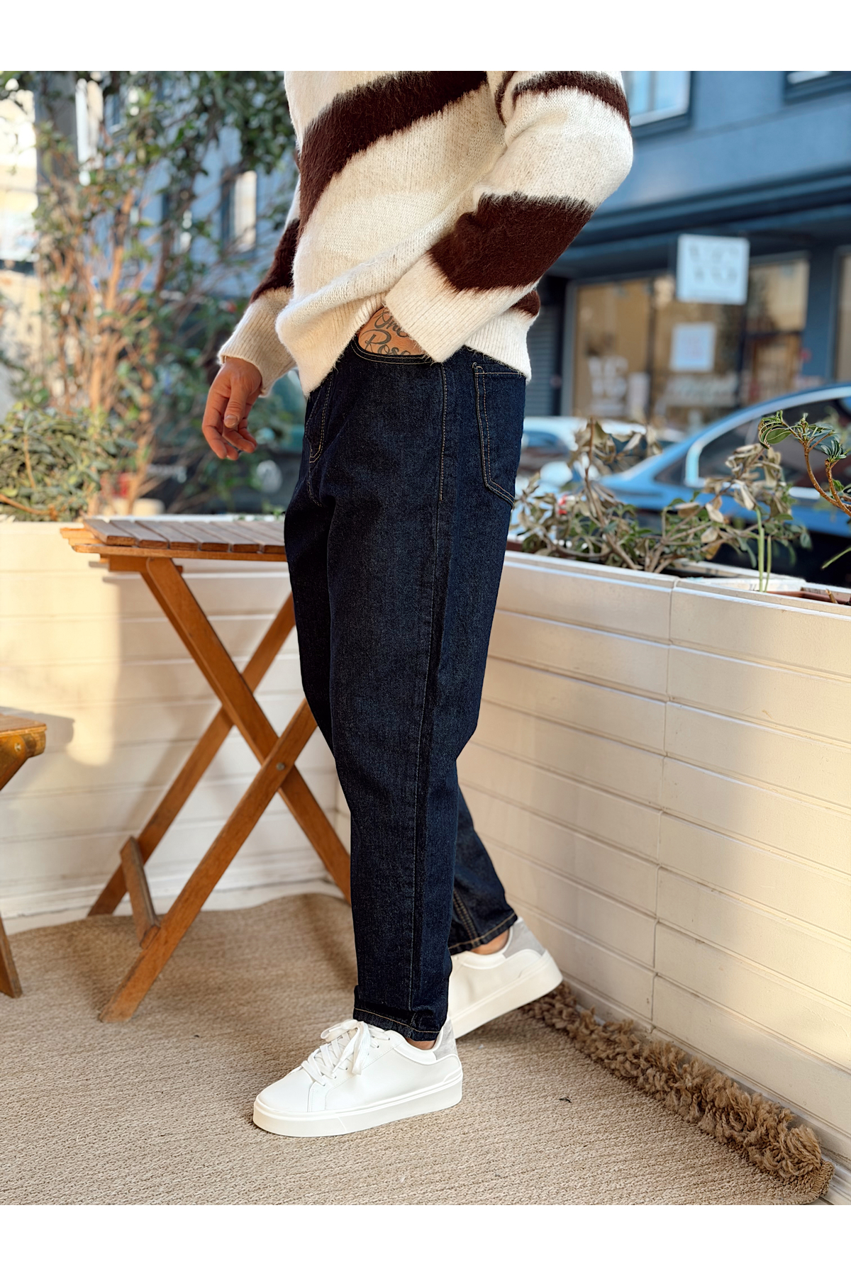manch collection İndigo Boyfriend Kalıp Kot Pantolon görsel 2
