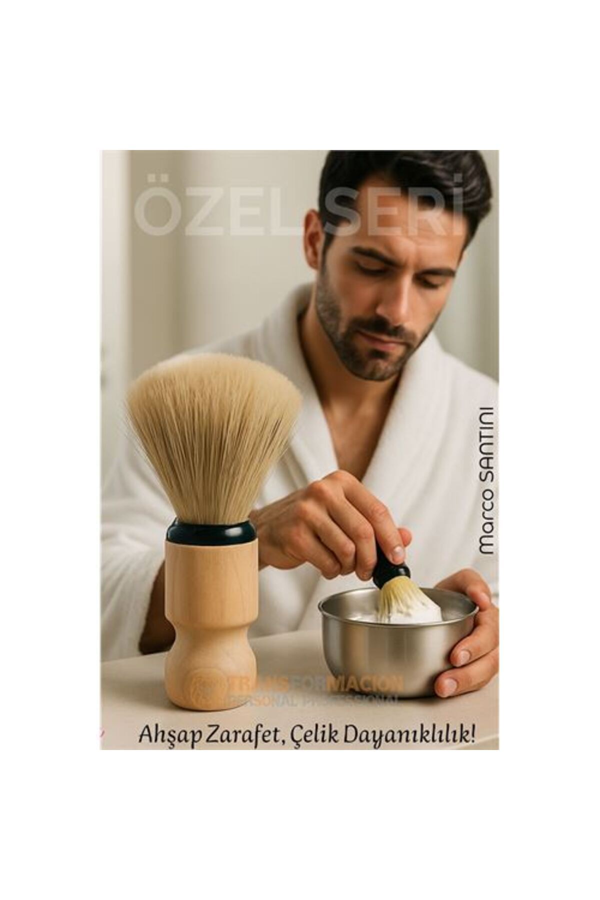 Store Klasik Tıraş Seti – Ahşap Saplı Fırça & 304 Paslanmaz Çelik Tıraş Tası