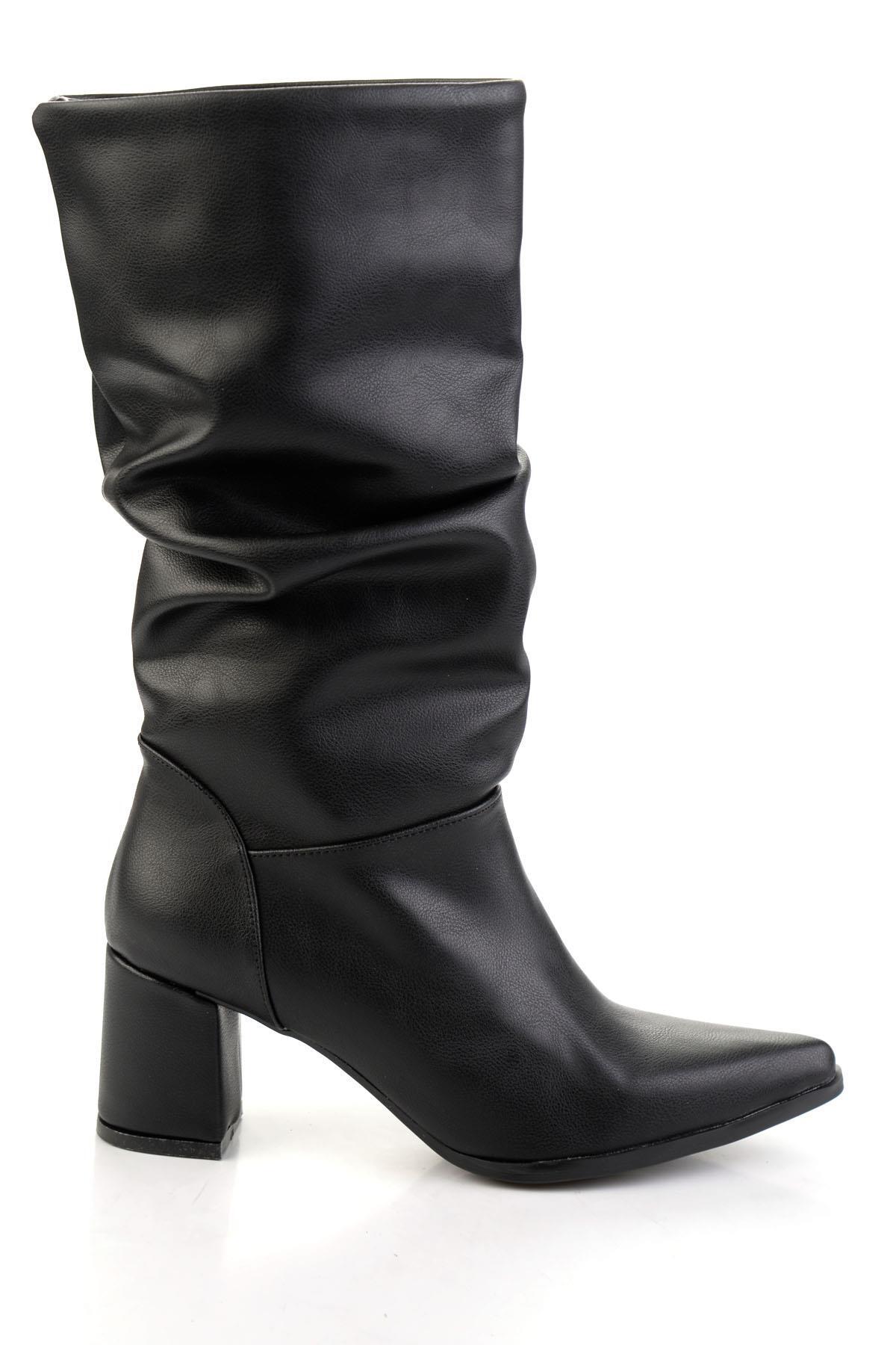 Bambi  Siyah Kadın Çizme K03138060309