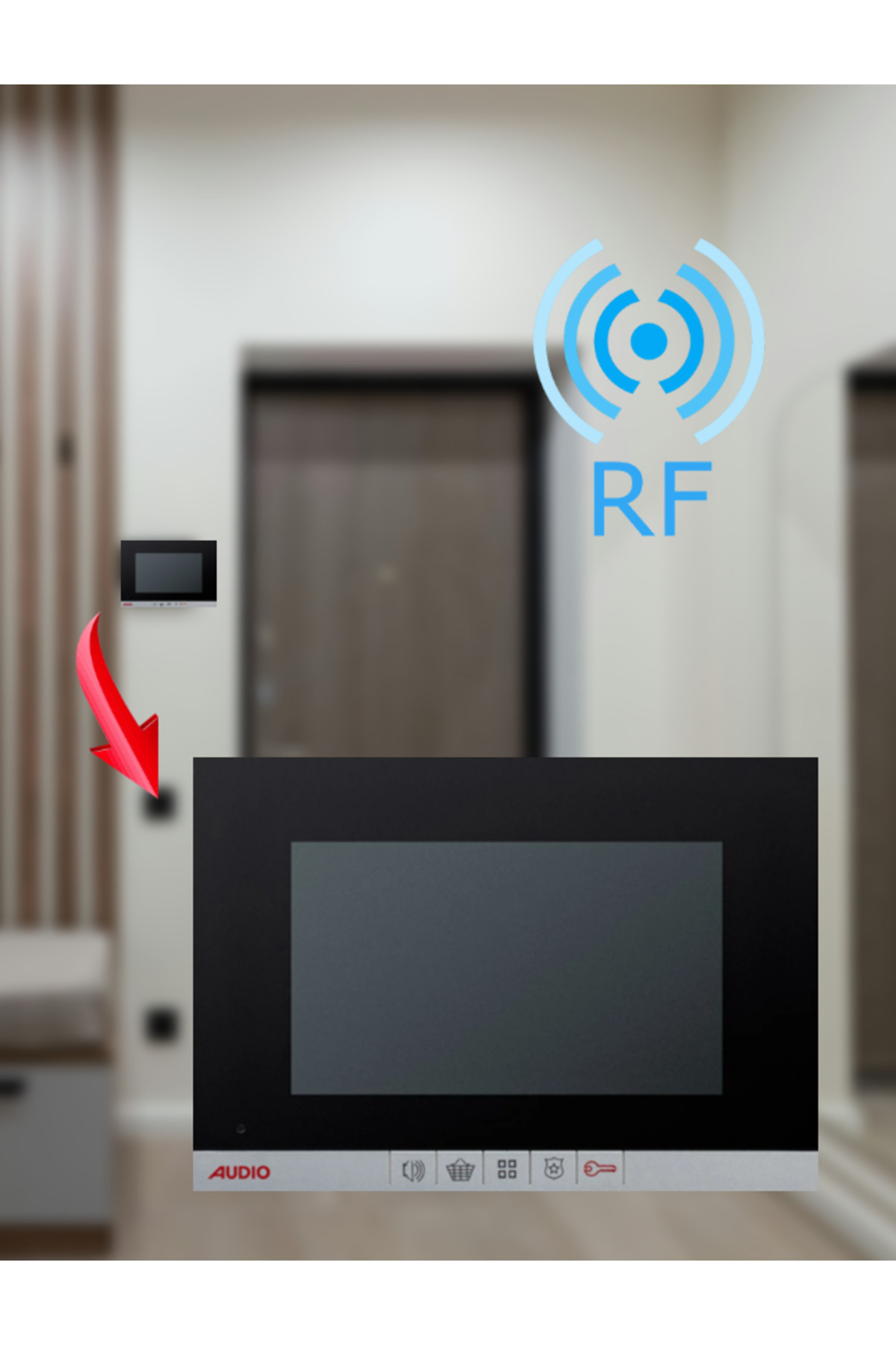 Multitek VIP101-CB RF SIYAH 10 INC SIP MONITOR