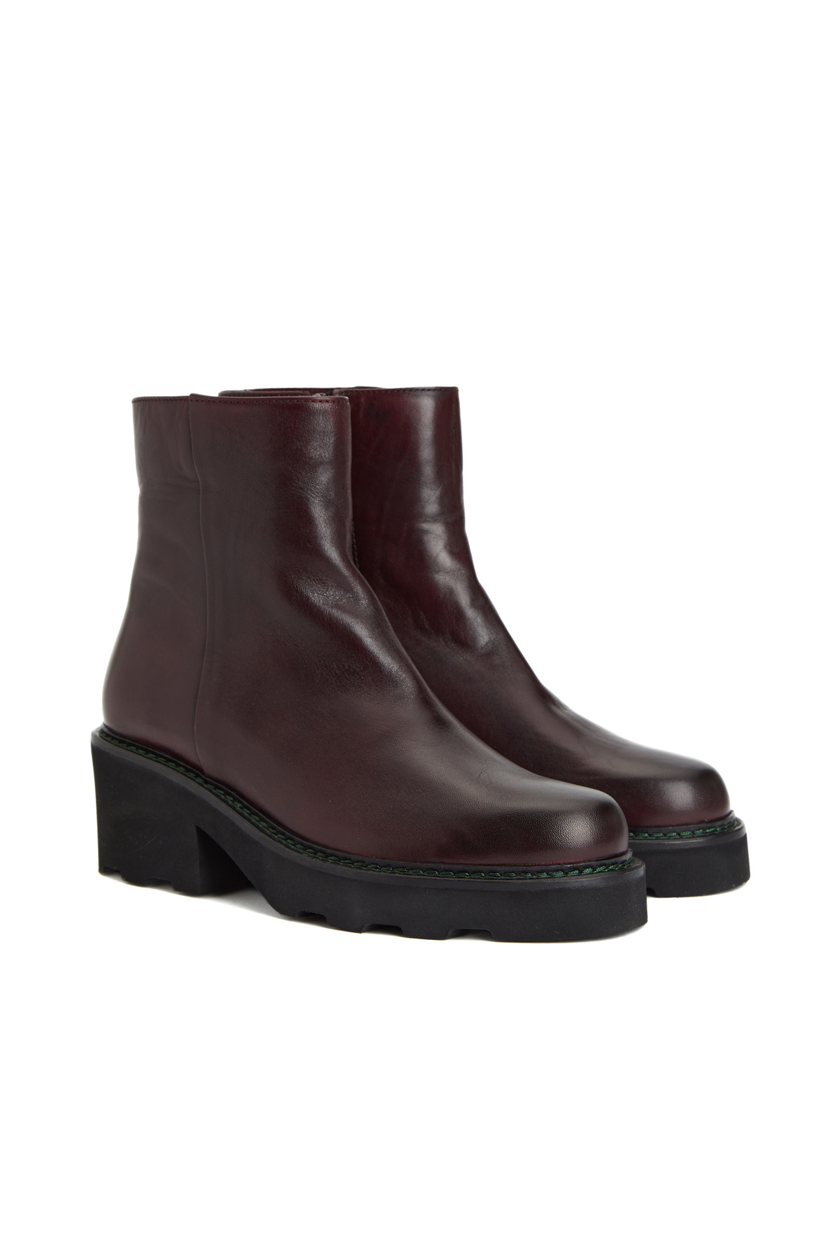 Women's Leather Claret Red Boots