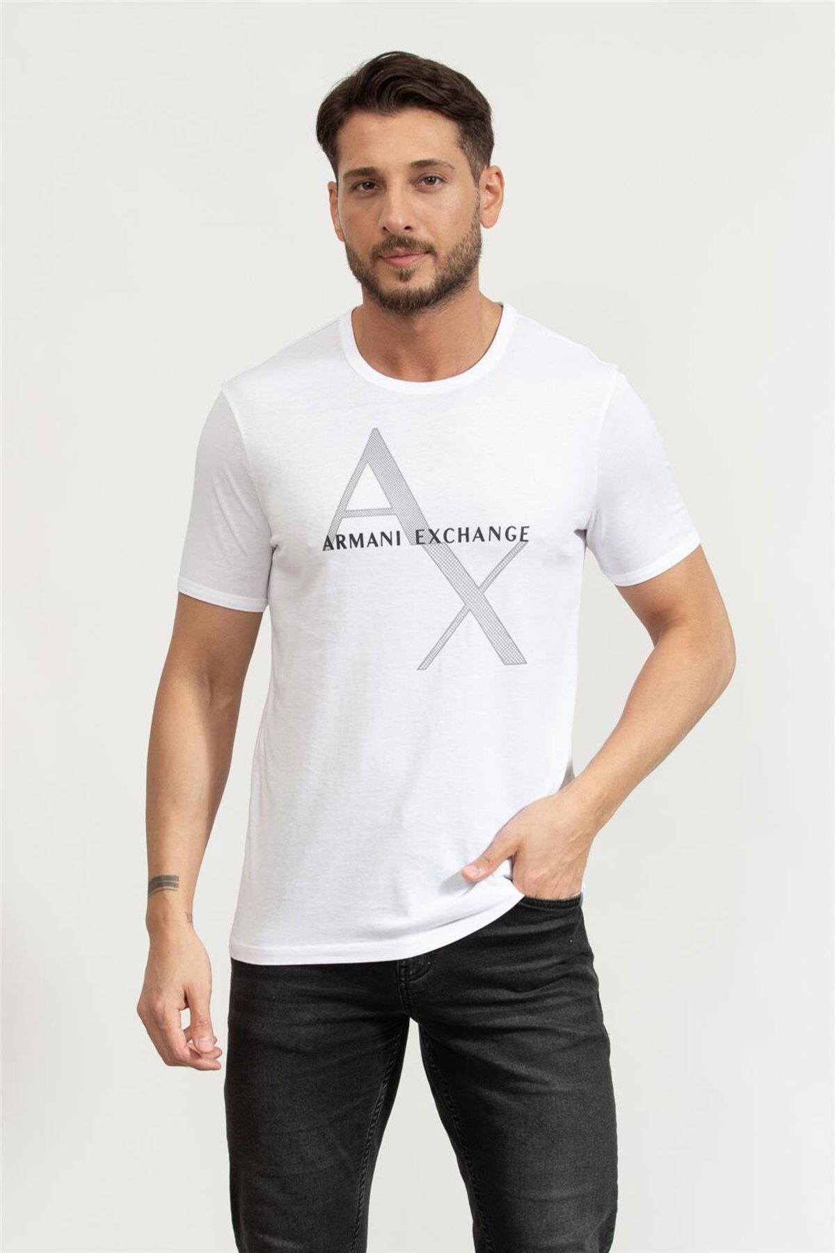 تی‌شرت یقه گرد مردانه سفید آرمانی اکسچنج تی شرت Armani Exchange