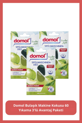 Domol Bulaşık Makinesi Kokusu 60 Yıkama 3'lü Avantaj Paketi