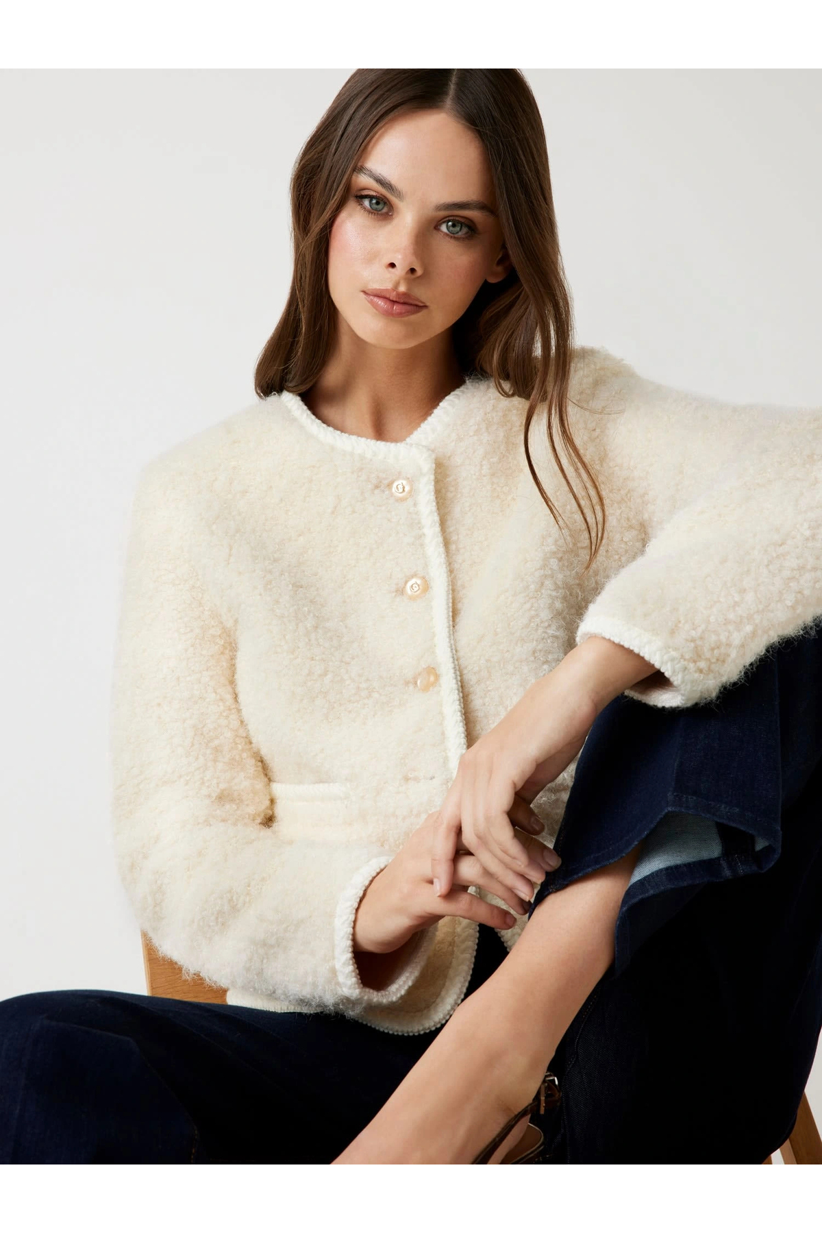 Guess  Ivana Kadın Beyaz Kürk W5BL69W3860-F0D9 - Görsel 4