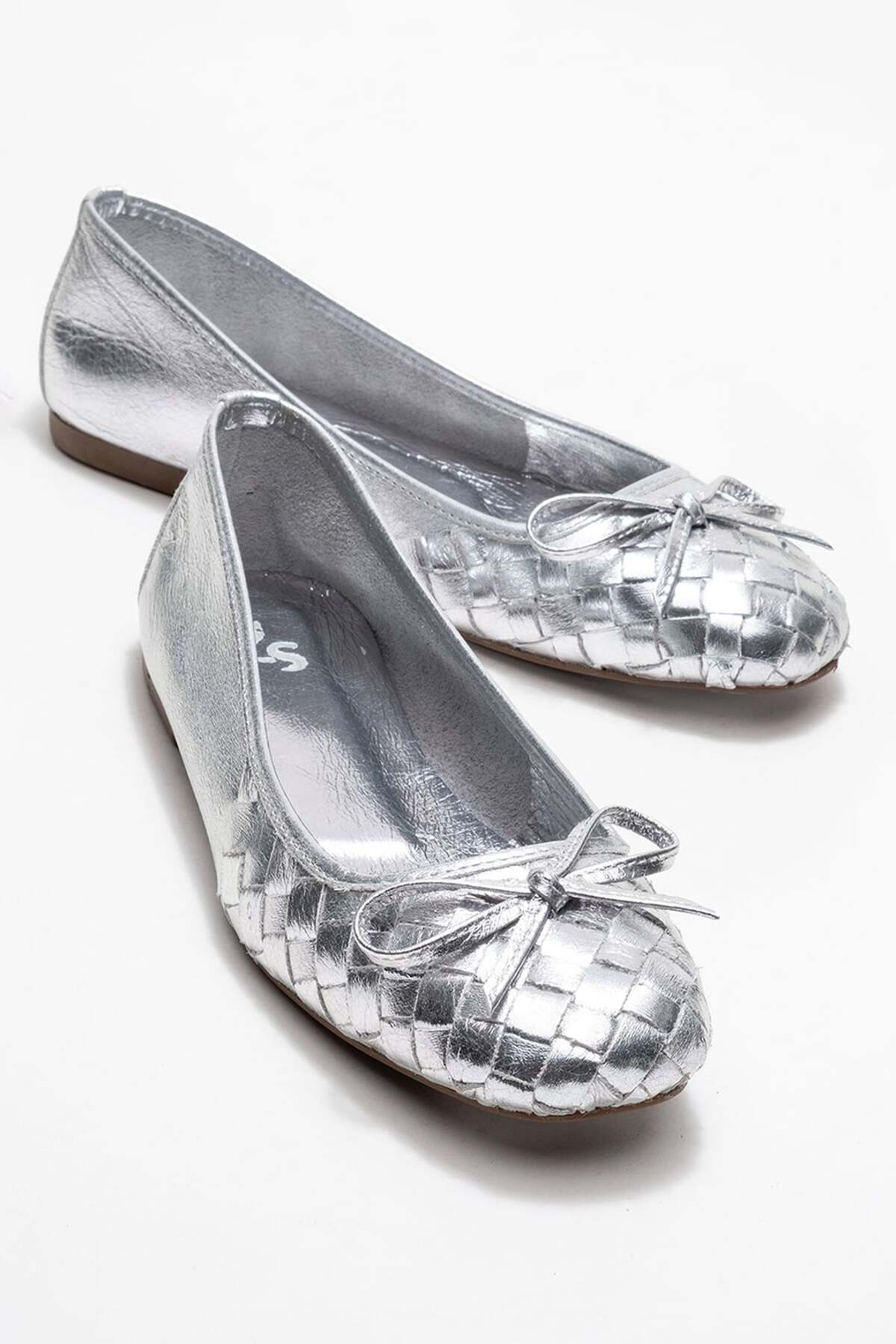 Perry Women's Genuine Leather Flats Lame Hand Knit