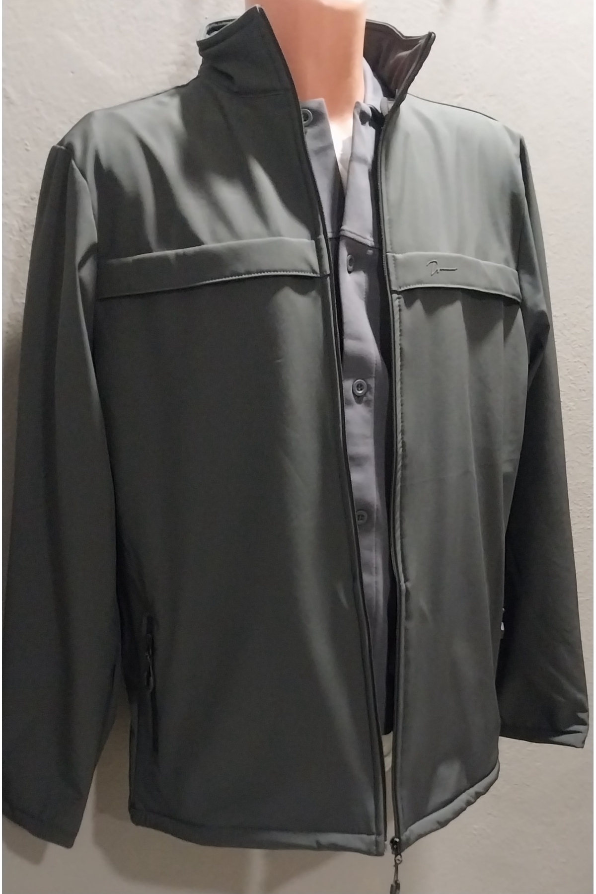 DYNAMO ERKEK DİK YAKA SU İTİCİ LİKRALI SOFTSHELL KUMAŞ BÜYÜK BEDEN MONT görsel 4