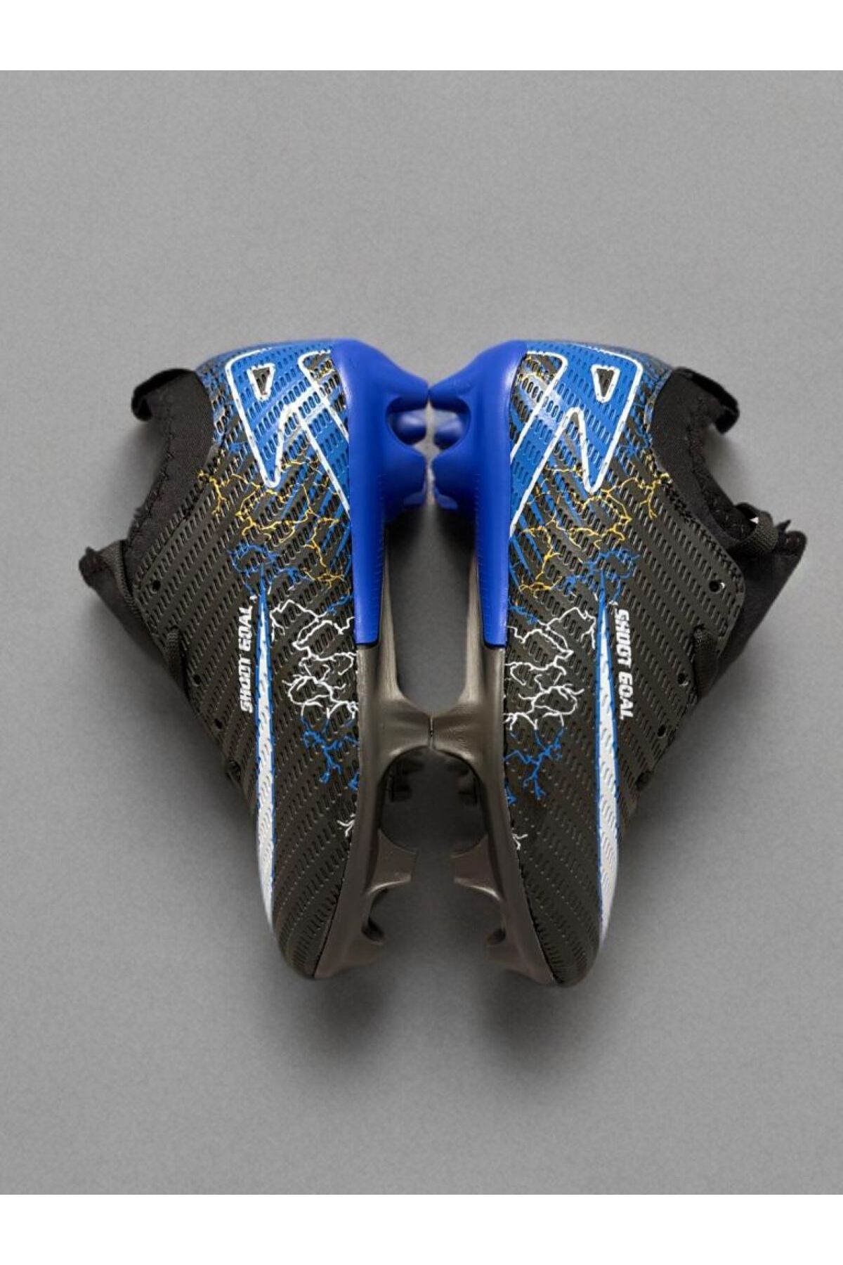 children's crampons and astro pitch football shoes with socks toothed black*blue color