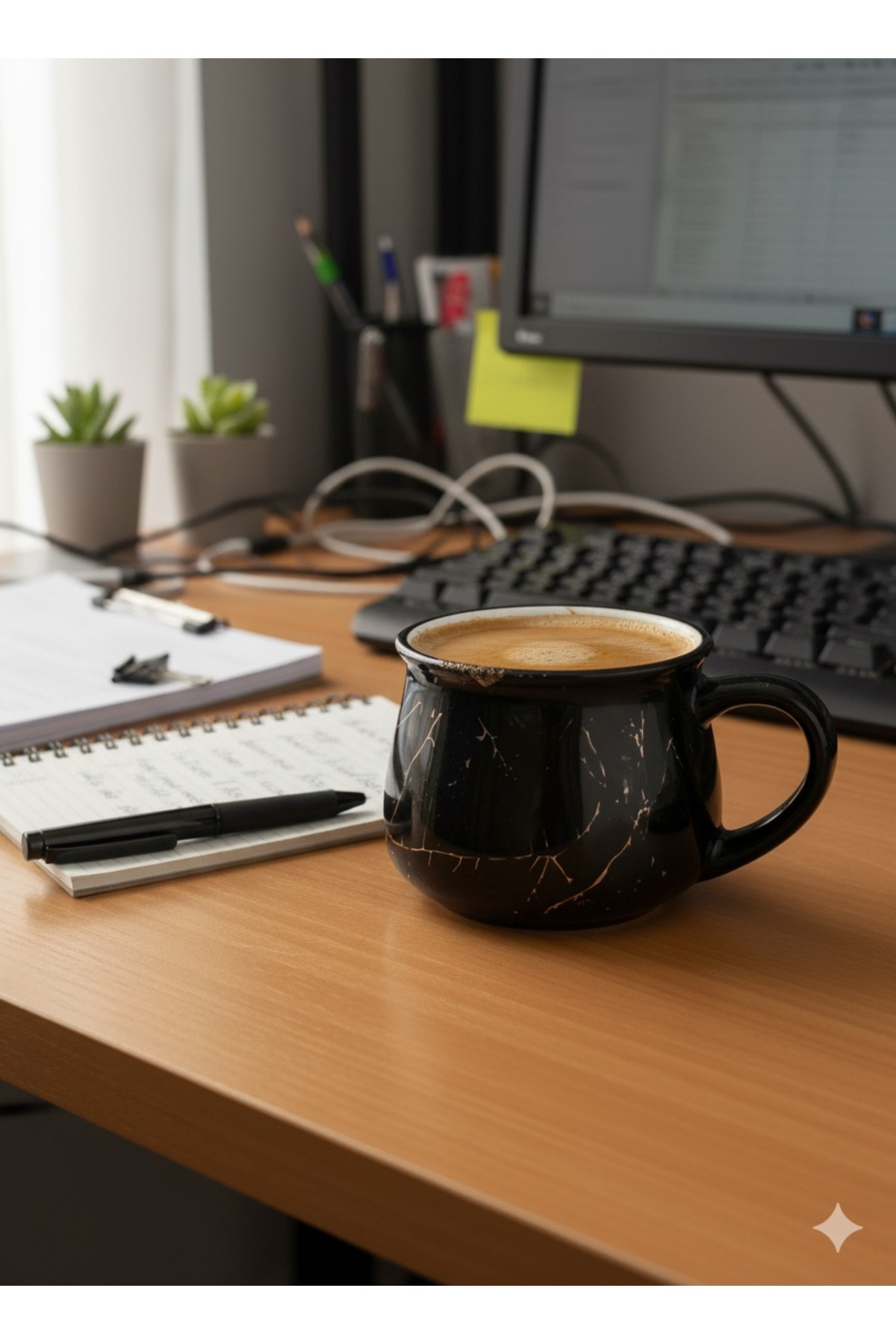 Ceramic Mug Glass with Silvery Pattern Colorful 150 cc