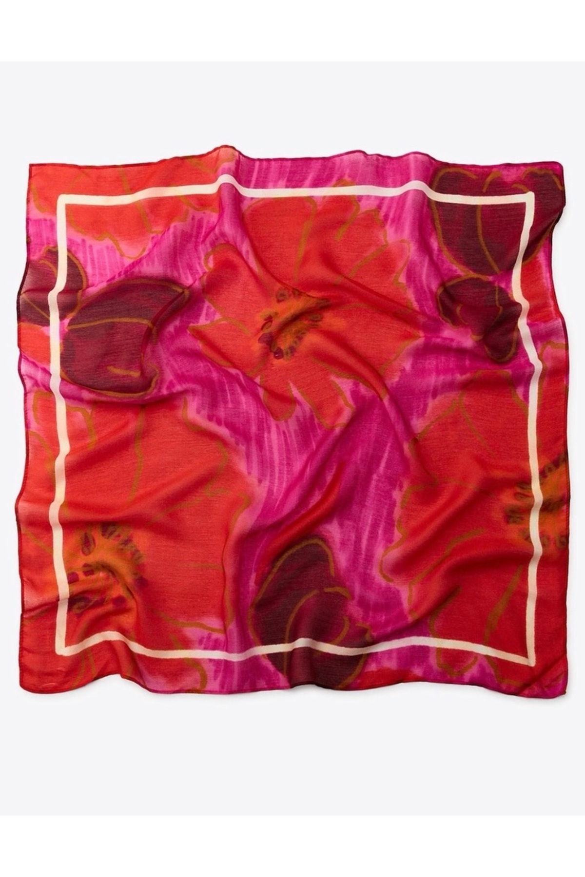 Bessence Jewelry Co Bloom Art Silk-Touch Kadın Fular – 70x70 CM