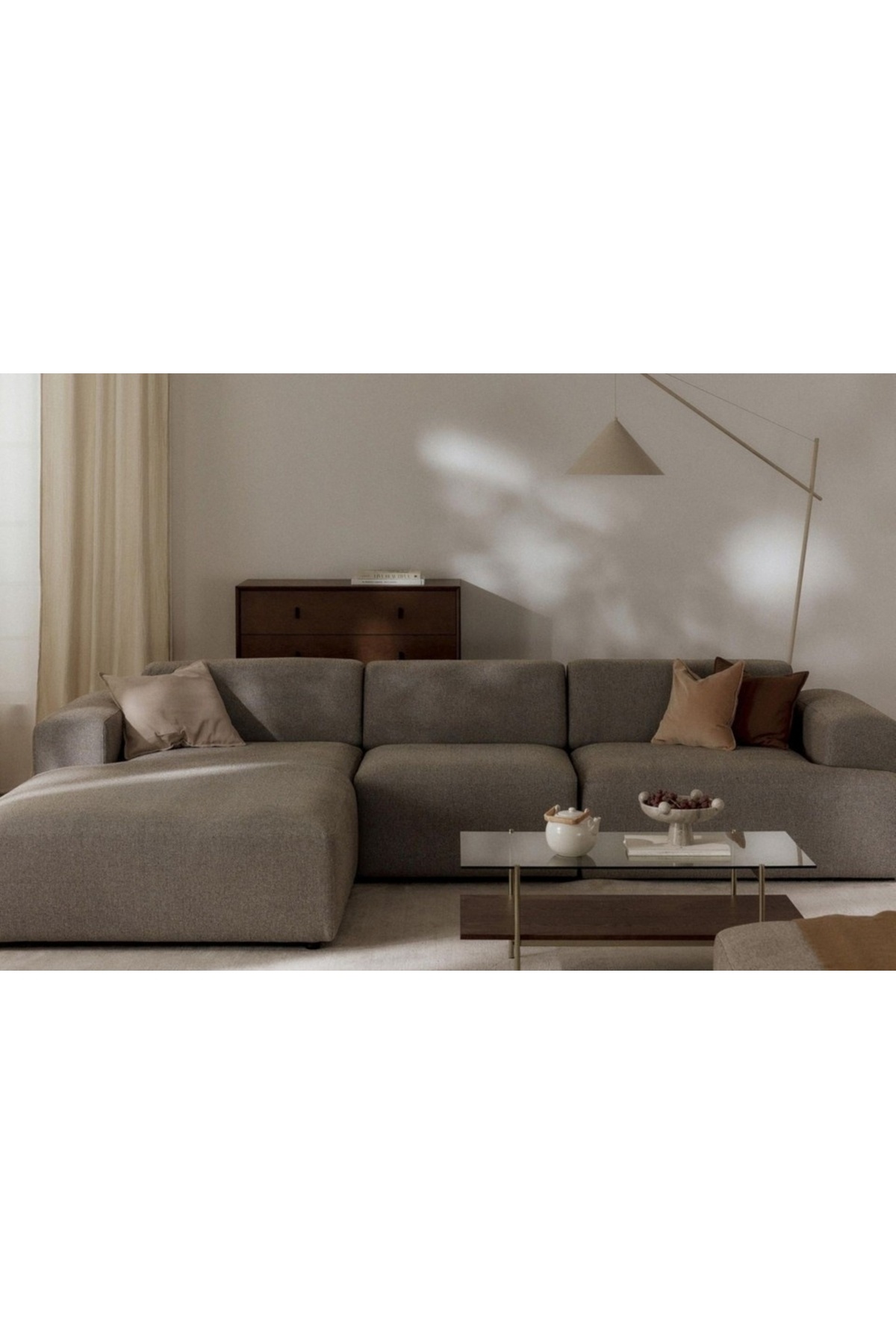 Vivense ELSA KETEN KÖŞE KOLTUK, SOL KÖŞE, KAHVERENGİ