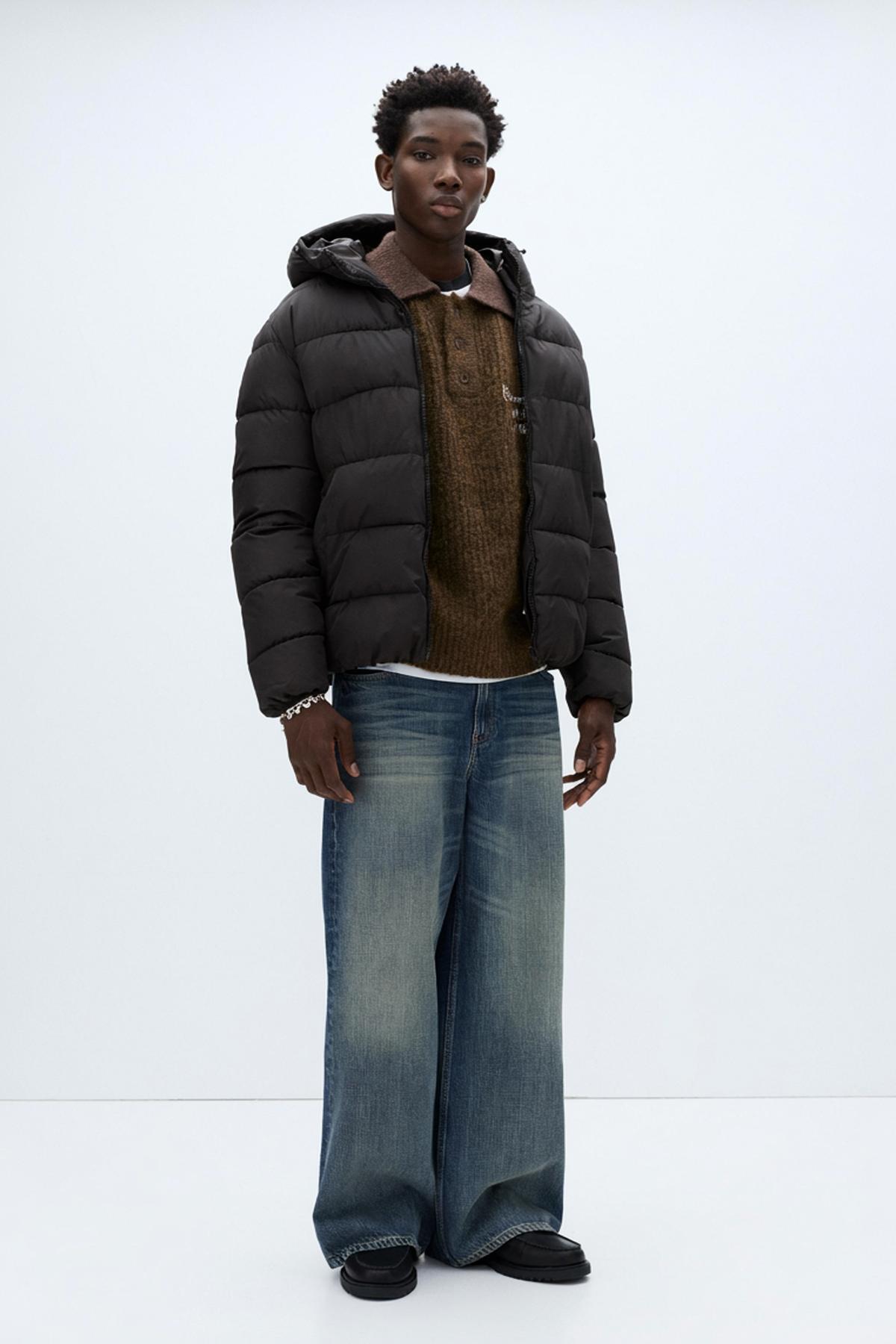 پول اند بیر کاپشن پفی سبک کلاه دار