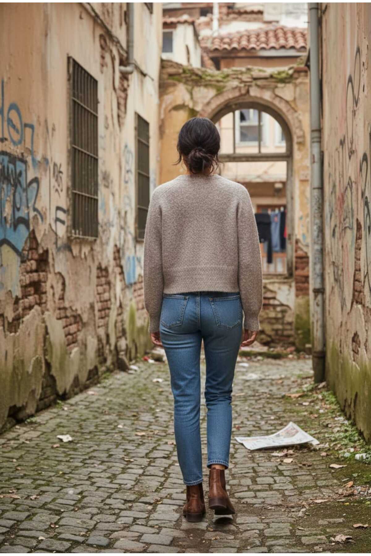 Cockatoo  Kadın Tilia Crop Krem Yumuşak Dokulu Hırka - Görsel 2