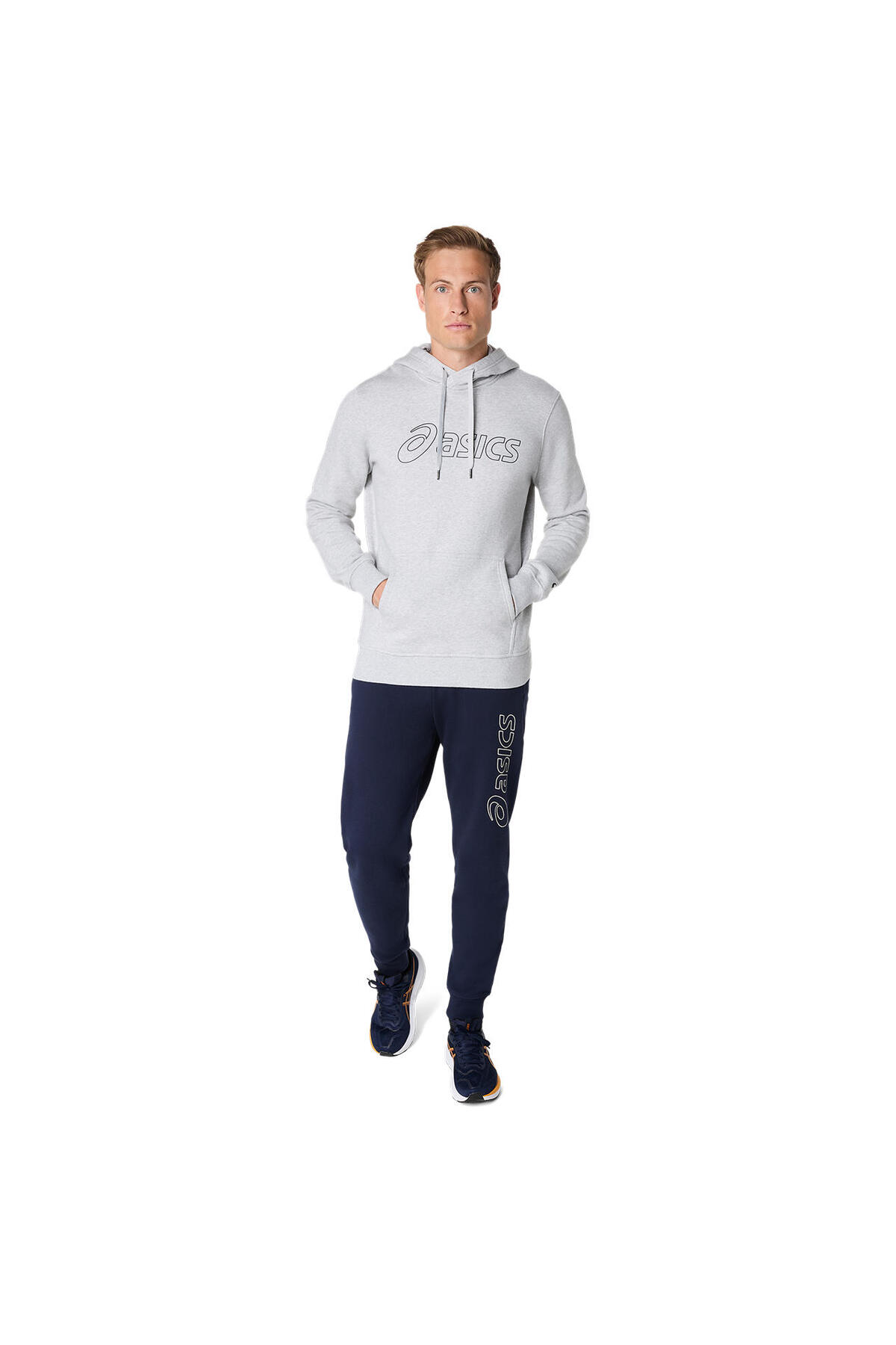 Asics 2031E187-020 OTH HOODIE Gri Normal Düz Erkek Sweatshırt görsel 7