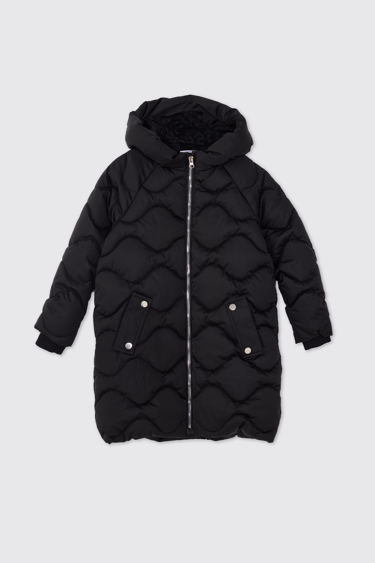 Panço Kız Çocuk Kapitone Siyah Kaban fotoğrafı 3 (önizleme)