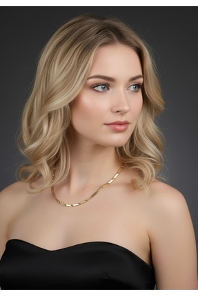 Manu Collection Kadın gold trend kesim kolye