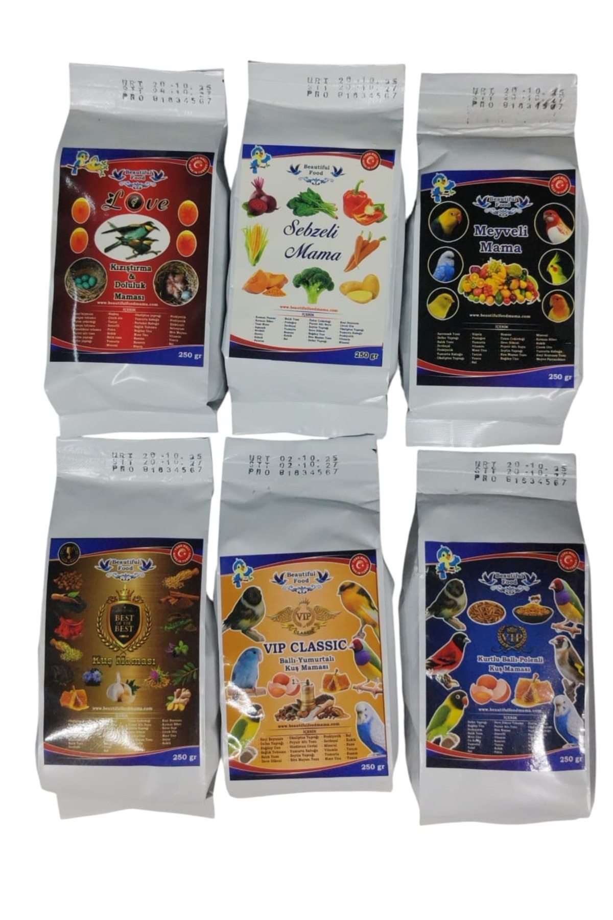 BEAUTİFULFOOOD Beautiful Food Mama 250 gr 6 lı Set(Love+Sebzeli +Meyveli+Best +Clasik +Kurtlu)