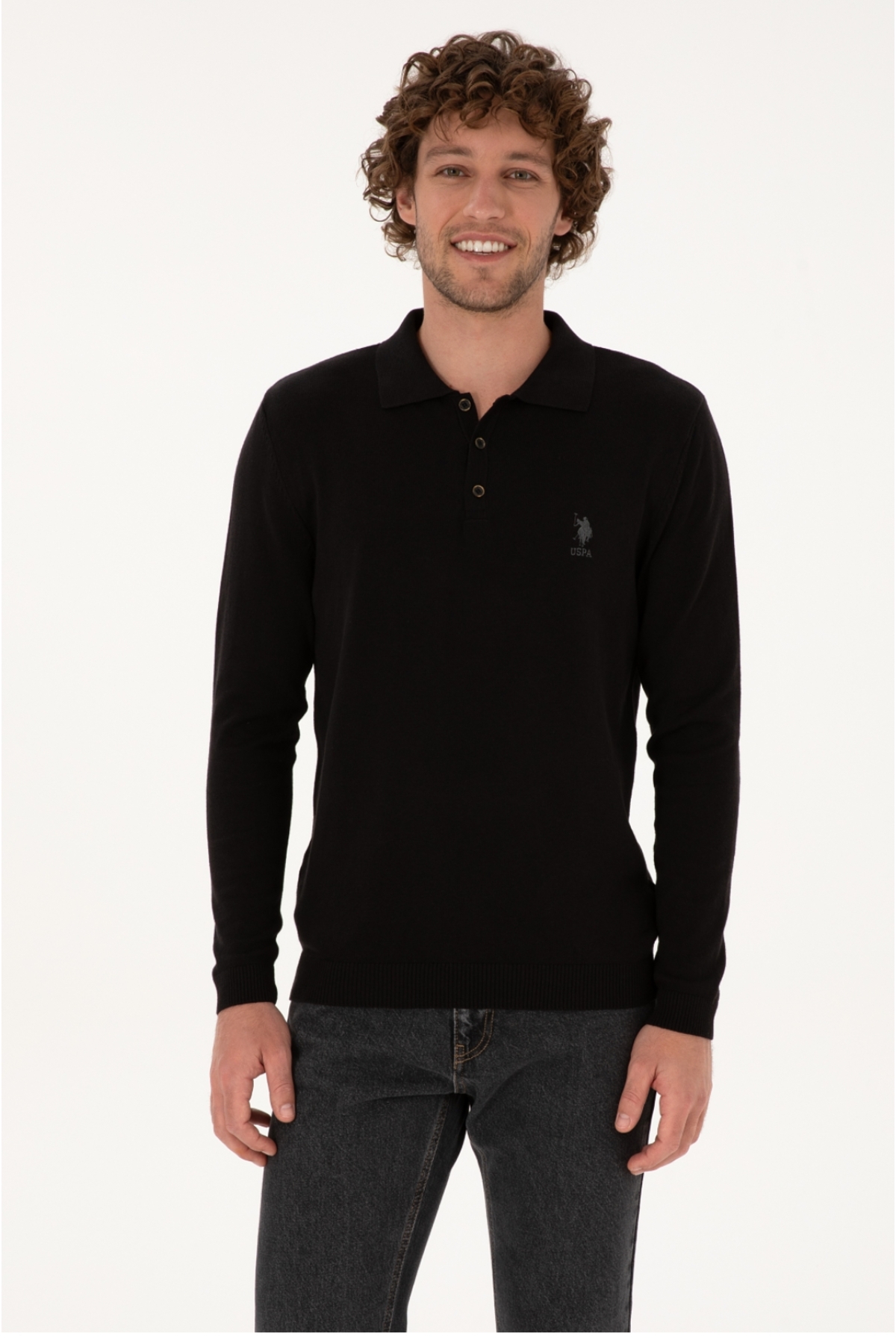 یو اس پولو ژاکت بافتنی یقه اسکی یقه پولو U.S. Polo Assn