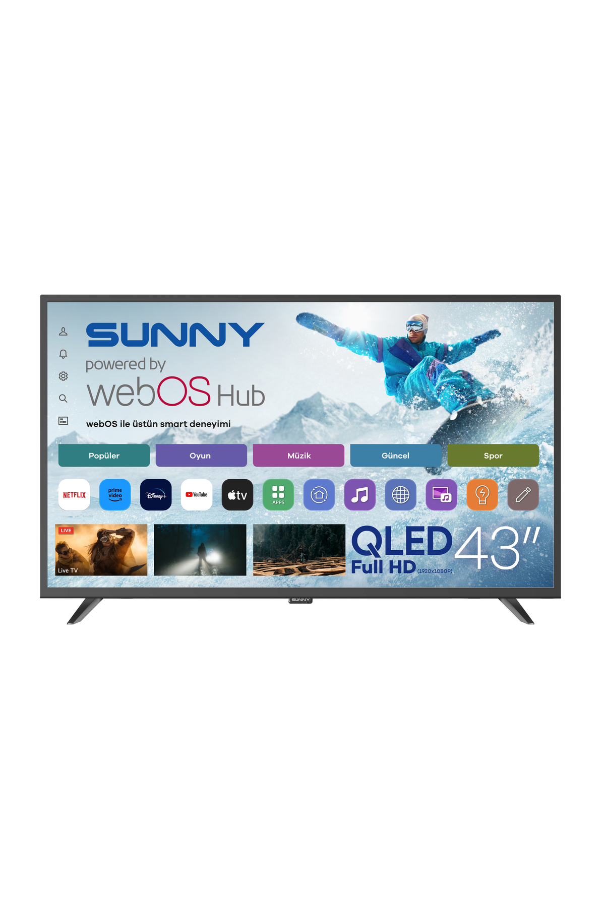 SN43QAL540 43'' FHD webOS 2.0 QLED SİYAH TV